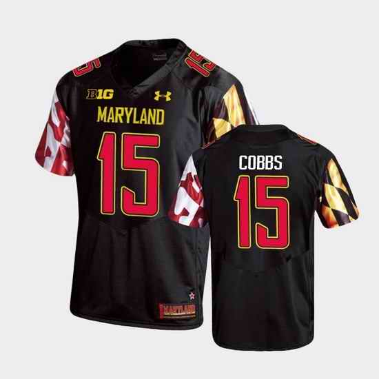 Men Maryland Terrapins Brian Cobbs Replica Black College Football Jersey